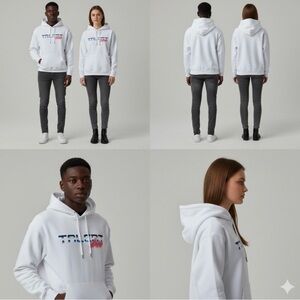 TALENTLESS Men’s & Women’s Premium White Graphic Hoodie